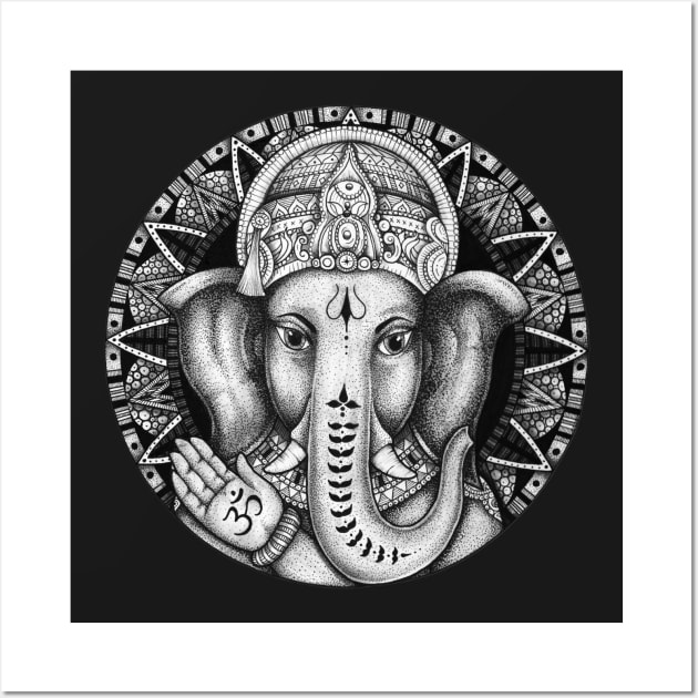 Ganesha Mandala Wall Art by Litedawn